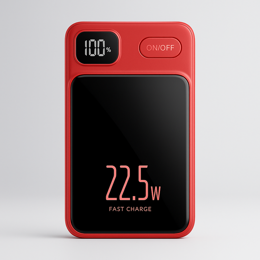 Magnetic Fast Charging Power Bank - Red
